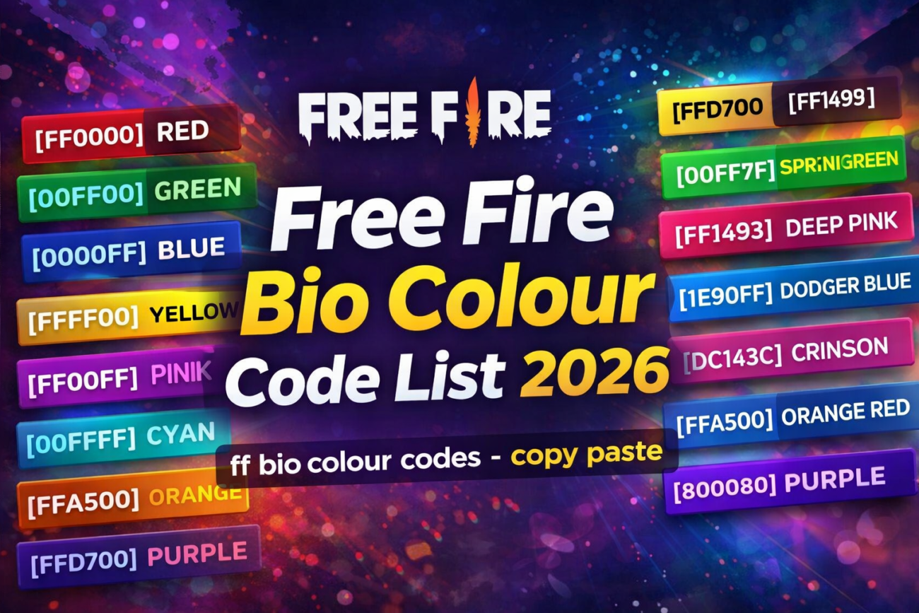 free fire bio colour code