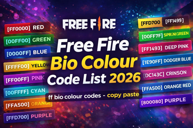 Free Fire Bio Colour Code List 2026