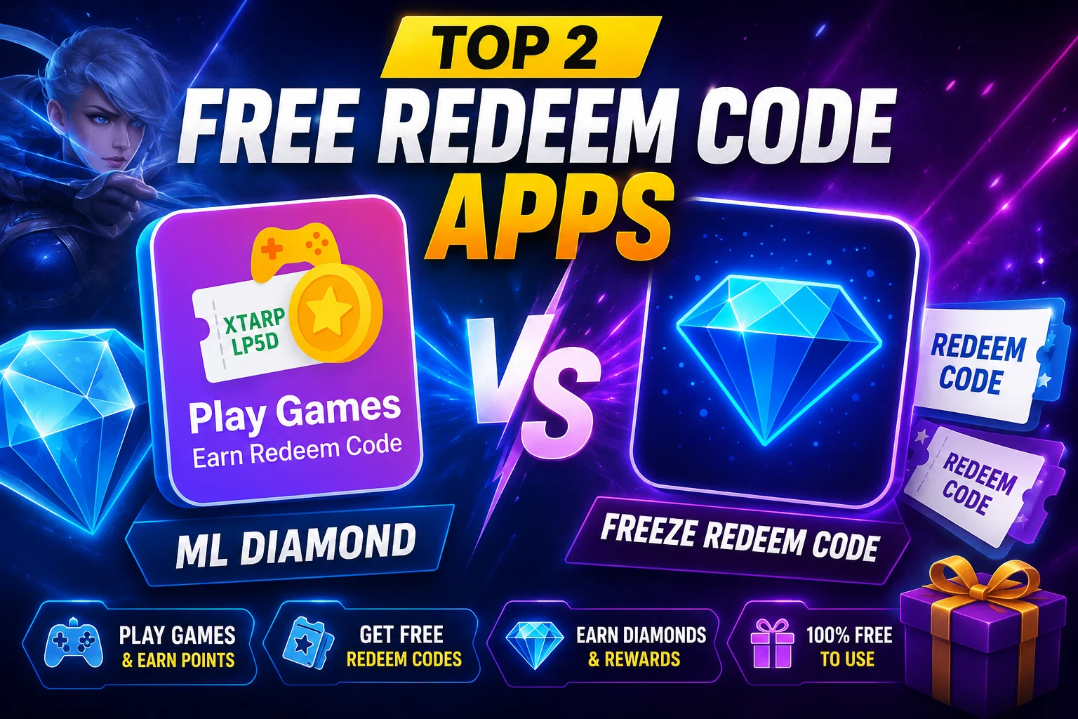 Top 2 Free Redeem Code Apps – ML Diamond & Freeze Redeem Code (2026)